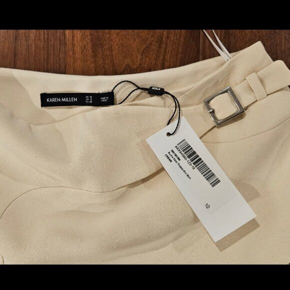 Karen Millen Tailored Buckle Detail Pleated Mini Skirt, NWT - Picture 6 of 8